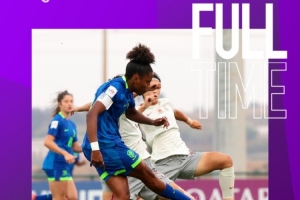 U-17女足世界杯1/8决赛，中国队0比3负于巴西队止步16强