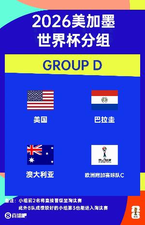 世界杯D组赛程:美国vs巴拉圭6月13日9点