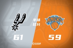 半场战报：马刺61-59尼克斯 文班4分4板 OG10中8轰20分布伦森15+4