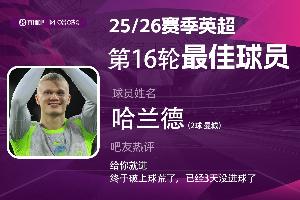 直播吧X咪咕体育|英超第16轮MVP：哈兰德！独中两元尽显射手本色