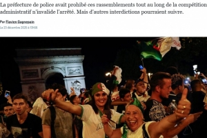 法媒:非洲杯小组赛期间,巴黎警方禁止球迷在香榭丽舍大道聚集