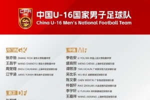 U16国足集训名单:朴智轩、李佑安在列,泰山足校5人申花4人