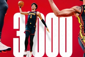新鹰王上位！杰伦·约翰逊生涯总得分突破3000大关