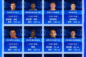 2026冬窗中超TOP20转会:拉唐200万欧标王,杨希143万本土标王
