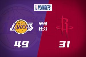 ?湖人半场领先火箭18分 詹姆斯18分 火箭无人得分上双！